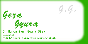 geza gyura business card